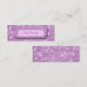 エレガントで粋な紫色はスパの名刺を残します スキニー名刺 (正面/裏面)