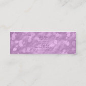 エレガントで粋な紫色はスパの名刺を残します スキニー名刺 (裏面)