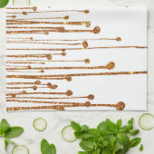 エレガントで粋な金ゴールドのフェイクなグリッター水低下 キッチンタオル (折り畳み)