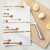 エレガントで粋な金ゴールドのフェイクなグリッター水低下 キッチンタオル (四つ折り)