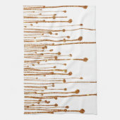 エレガントで粋な金ゴールドのフェイクなグリッター水低下 キッチンタオル (縦)