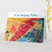 エレガントで素晴らしい母の愛のモダンな水彩画アート カード (黄色い花)