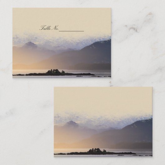 エレガントで素朴な山のゲストのテーブルの護衛 名刺 (正面/裏面)