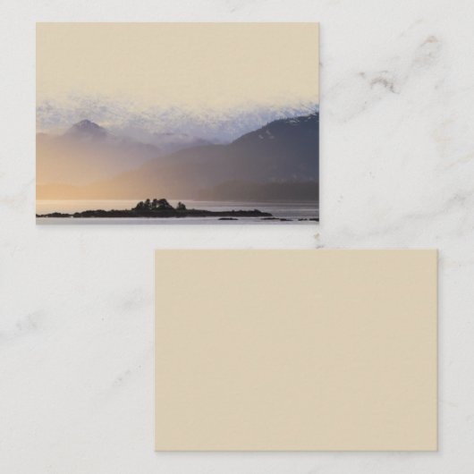 エレガントで素朴な山はあなたの文字を加えます 名刺 (正面/裏面)