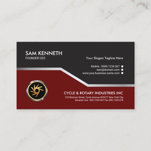 エレガントで絶妙で素晴らしい銀製ライン創設者CEO 名刺 (正面)