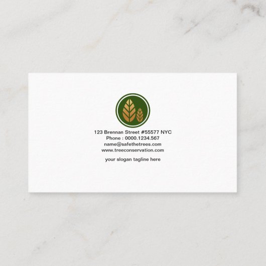 エレガントで絶妙な木の木製の穀物の自然保護運動家 名刺 (裏面)