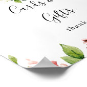 エレガントで繊細な秋の花のカードとギフトのサイン ポスター (角)