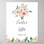 エレガントで繊細な秋の花のカードとギフトのサイン ポスター (正面)