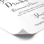 エレガントで繊細な秋の花のシグネチャードリンクサイン ポスター (角)