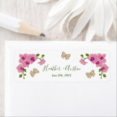 エレガントで繊細な紫のラン 花のボヘミアンビジュアル ラベル (インサイチュ)