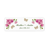 エレガントで繊細な紫のラン 花のボヘミアンビジュアル ラベル (正面)