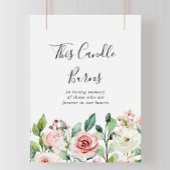 エレガントで繊細な花のキャンドル燃焼サイン ポスター