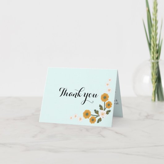 エレガントで繊細な韓国産の野生のバラの花のデザインの感謝カード サンキューカード (正面)