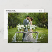 エレガントで美しいカリグラフィー  愛と感謝のウェディング ポストカード (正面/裏面)