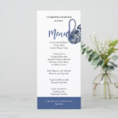 エレガントで美しい青いボホスワンの水彩画 メニュー (スタンド正面)