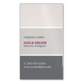 エレガントで自然な色のストライプのインテリア・デザイナー マグネット名刺 (正面縦)
