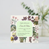 エレガントで花をモチーフにしたレトロな結婚式の招待状 (スタンド正面)