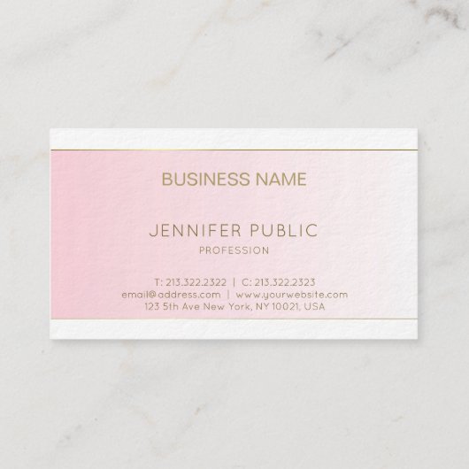 エレガントで芸術的なデザインの粋でモダンで明白な贅沢 名刺 (裏面)