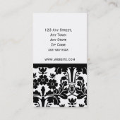 エレガントで華美なダマスク織パターン名刺 名刺 (裏面)