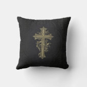 エレガントで華美なヴィンテージのビクトリアンなキリスト教の十字 クッション (裏面)