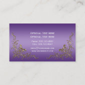 エレガントで華美な金ゴールドは紫色のグラデーションで渦巻きます 名刺 (裏面)