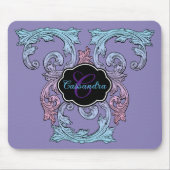 エレガントで華麗なパーソナライズされたヴィクトリアン様式のヴィンテージ マウスパッド (正面)