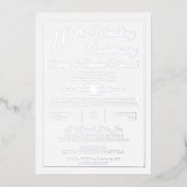 エレガントで華麗な10周年結婚記念日パーティー 箔招待状 (正面)