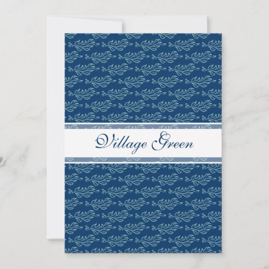 エレガントで葉が多いアールヌーボーの芸術および技術パターン 招待状 (正面)