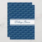 エレガントで葉が多いアールヌーボーの芸術および技術パターン 招待状 (正面/裏面)