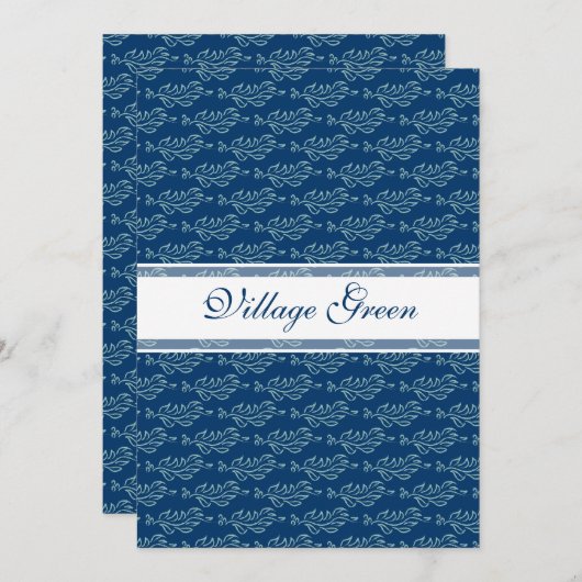 エレガントで葉が多いアールヌーボーの芸術および技術パターン 招待状 (正面/裏面)