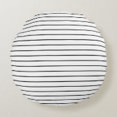 エレガントで薄い白黒のストライプの円形の枕 ラウンドクッション (正面)