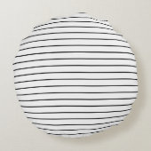 エレガントで薄い白黒のストライプの円形の枕 ラウンドクッション (裏面)