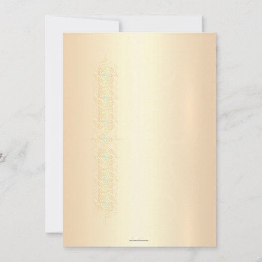 エレガントで装飾的なデザインの感動的な引用文 招待状 (裏面)