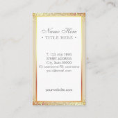 エレガントで豪華な金ゴールドの縦の名刺 名刺 (裏面)