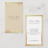 エレガントで豪華な金ゴールドの縦の名刺 名刺 (正面/裏面)