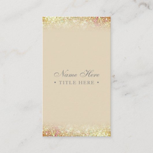 エレガントで豪華な金ゴールドの縦の名刺 名刺 (正面)