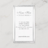 エレガントで豪華な銀製の縦の名刺 名刺 (裏面)