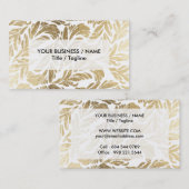 エレガントで贅沢でカスタムでフェイクな金ゴールドホイルの花柄のダマスク織 名刺 (正面/裏面)