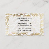 エレガントで贅沢でカスタムでフェイクな金ゴールドホイルの花柄のダマスク織 名刺 (裏面)