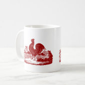 エレガントで赤いオンドリのヴィンテージの国の農場 コーヒーマグカップ (正面左)