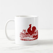 エレガントで赤いオンドリのヴィンテージの国の農場 コーヒーマグカップ (左)