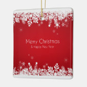 エレガントで赤いクリスマスの休日|のオーナメント セラミックオーナメント (左)
