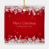 エレガントで赤いクリスマスの休日|のオーナメント セラミックオーナメント (裏面)