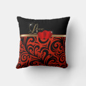 エレガントで赤いグリッター愛 クッション (裏面)