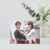 エレガントで赤いタケ及び二重幸福の中国語 セーブザデート (スタンド正面)