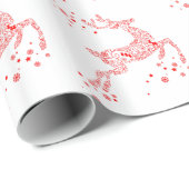 エレガントで赤いトナカイ ラッピングペーパー (ロールコーナー)