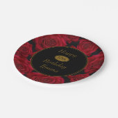 エレガントで赤いバラ年齢の誕生会 ペーパープレート (アングル)