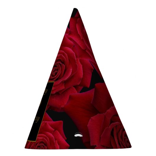 エレガントで赤いバラ年齢の誕生日 パーティーハット (右)