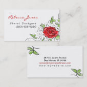 エレガントで赤いバラ-名刺 名刺 (正面/裏面)