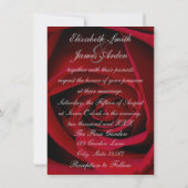 エレガントで赤いバラ 招待状 (裏面)